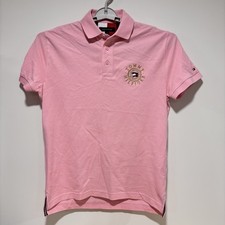 Tommy Hilfiger Icon Regular Fit Embroidery Crest Pink Polo Size Medium