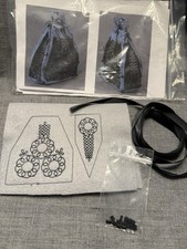 Doll  Sac Du Voyage  Kit W Pattern Embroidered Fabric Notions Poupee Modele Gray