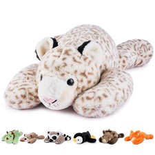 Niuniu Daddy Snow Leopard Weighted Stuffed Animals, Plush Pillow for Kids 2...