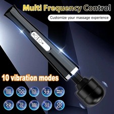 10 Speed Handheld Massager Wand Vibrating Massage Magic Full Body Therapy Motor