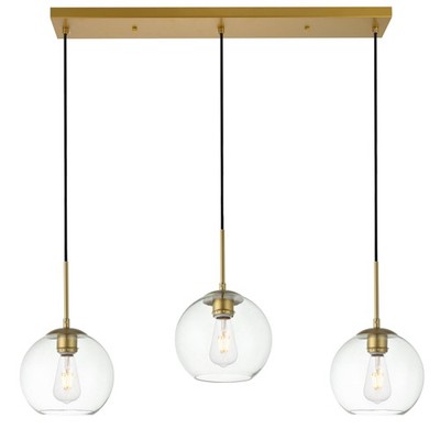 Elegant Lighting LD2236 Baxter 3 Light 36''W Linear Pendant - Brass