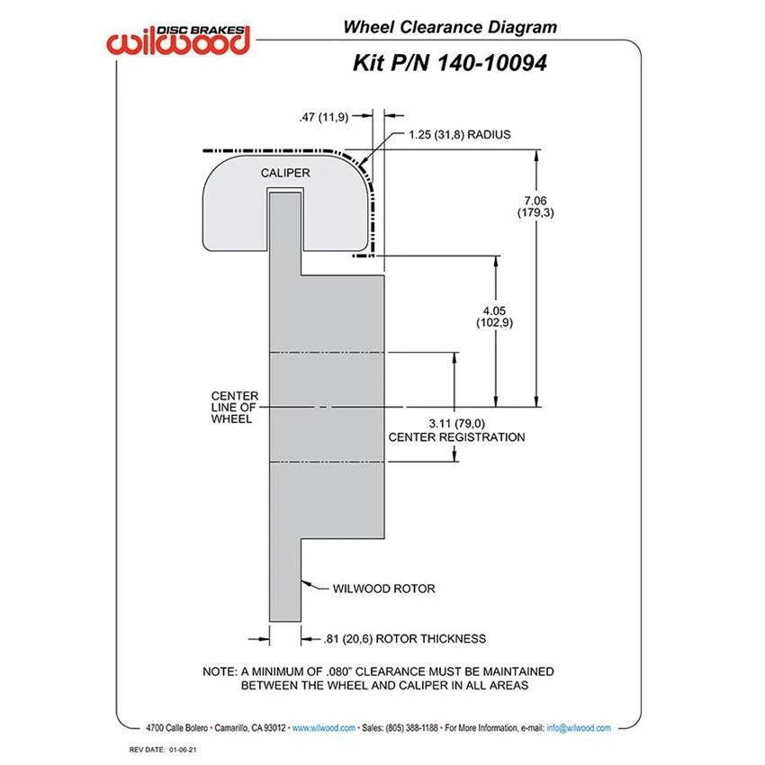 Wilwood 140-10094-D FDLI Rear Brake Kit, 1963-87 GM, 2.42 Offset 5-lug Foto 4 de 4