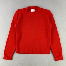 Vintage JCPenney Crewneck Sweater Youth Medium 10-12 Red Solid Knit Long Sleeve