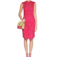 Valentino Women’s Sz 6 Pink Lace Bow Back Shift Dress Knee Length Cocktail