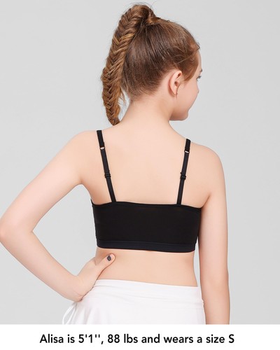 Adjustable Strap Sports Crop Cami Training Bras for Teen Girls - Picture 3 of 5