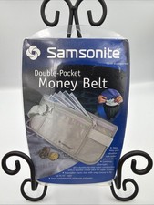 Samsonite Double Pocket Money Belt Adjustable Hide Cash Conceal Valuables Ivory