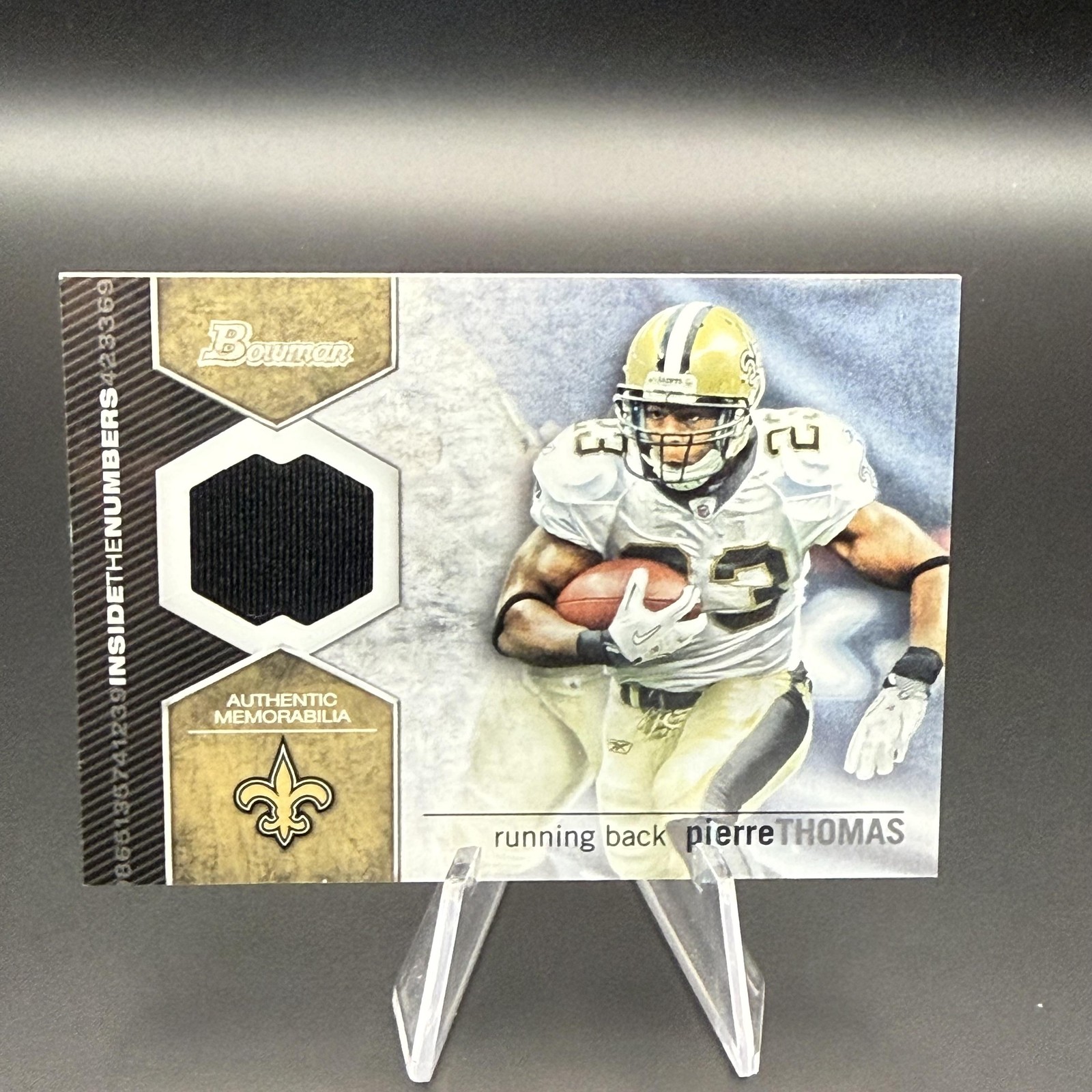 2012 Bowman #ITN-PT Pierre Thomas Inside the Numbers Patch Relic
