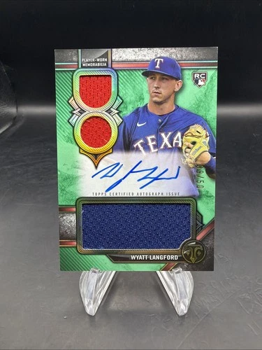 2024 Topps Triple Threads Wyatt Langford "RPA" Rookie Patch Auto #39/50 Rangers