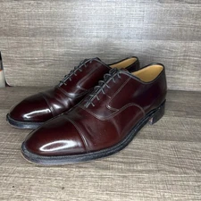 Johnston & Murphy Oxford Dress Shoes Leather Cap Toe Burgundy 8.5D