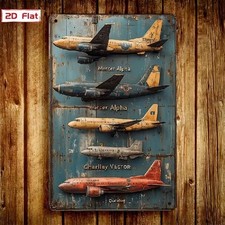 Blechschild historische Flugzeuge Nostalgie Vintage Metallschild TEL2644