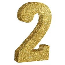  7.8 Inch Gold Glitter Number Wooden Table Centerpieces Birthday Party 2