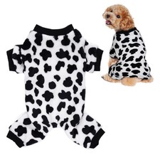 choyaxo Dog Cow Print Pajamas Puppy Jumpsuit for Everyday Pet Large, White