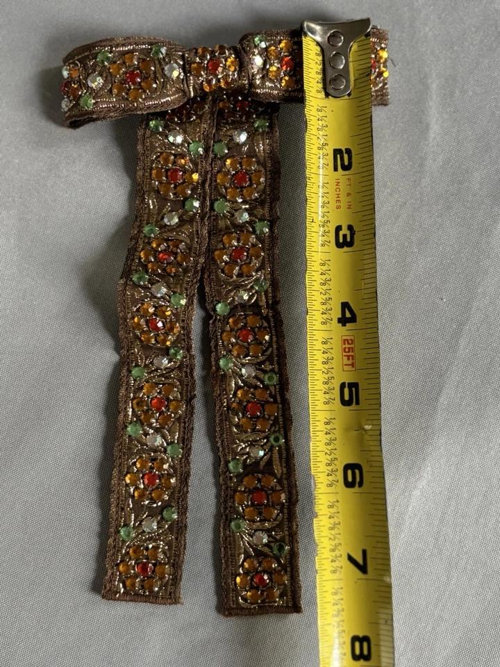 70S NORSELL ORIGINALS ROCKABILLYBROWN BOW TIE Rhinestones - Image 3 of 4