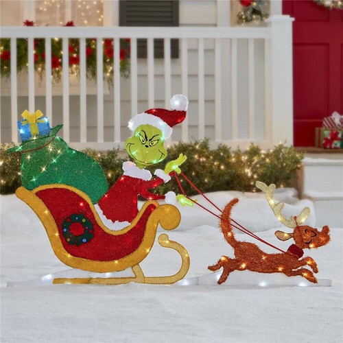 Santa Grinch's IS Coming Lighting Christmas Outdoor Yard Decor LED Lighting - Picture 12 of 16