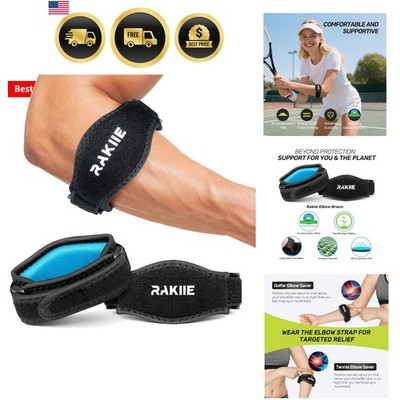 2 Pack Tennis Elbow Brace for Men Women, Adjustable Non-slip Golfer Elbow Str...