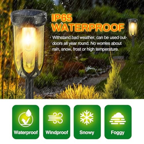 Solar Pathway Lights Outdoor 8 Pack, Bright Solar Lights Outdoor Waterproof - Picture 6 of 7