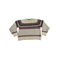 VTG Tommy Hilfiger Knit Wool Blend Sweater Size XL Fair Isle Crewneck Pullover
