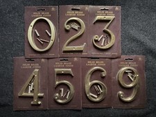 Lot 7 Vtg Gatco Solid Brass Numbers Address Old Stock Italy 5"
