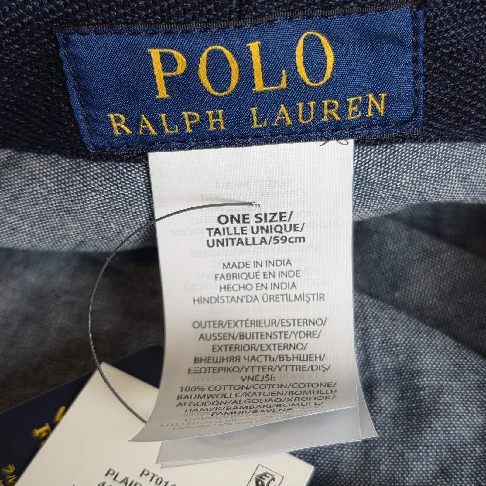 New Polo Ralph Lauren Plaid Flat Cap Newsboy Ivy Hat Navy Blue One Size thumbnail 9