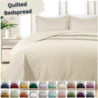 Microfibre Quilt Bedspread Bed Throw Coverlet 3PCS Quilted Bedding Set + 2 Shams