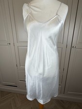 Victoria's Secret Vintage creamnSatin Slip Dress Short Lingerie  size 12 / L 34"