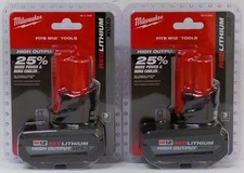 Genuine Milwaukee 2 Pack M12 XC High Output 5 amp 12V Battery 48-11-2450 NEW