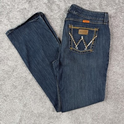 Wrangler Women s Jeans Flame Resistant FR Dark Blue Boot Cut Work Denim 15 x 33