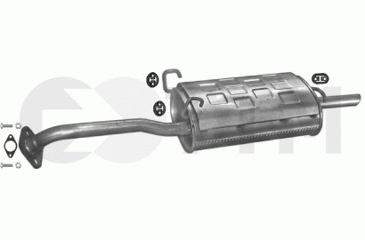 Silencieux arrière pot d'échappement Hyundai Accent Excel Pony 1994-1999