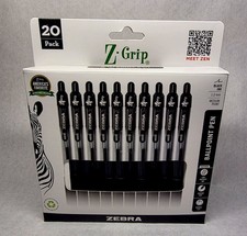 Zebra Z-Grip Retractable Ballpoint Pens, Black Ink, 1.0mm Medium, 20 Pack