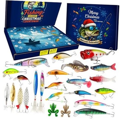  Premium Fishing Advent Calendar 2025   24 Days of Curated Lures for Men, 