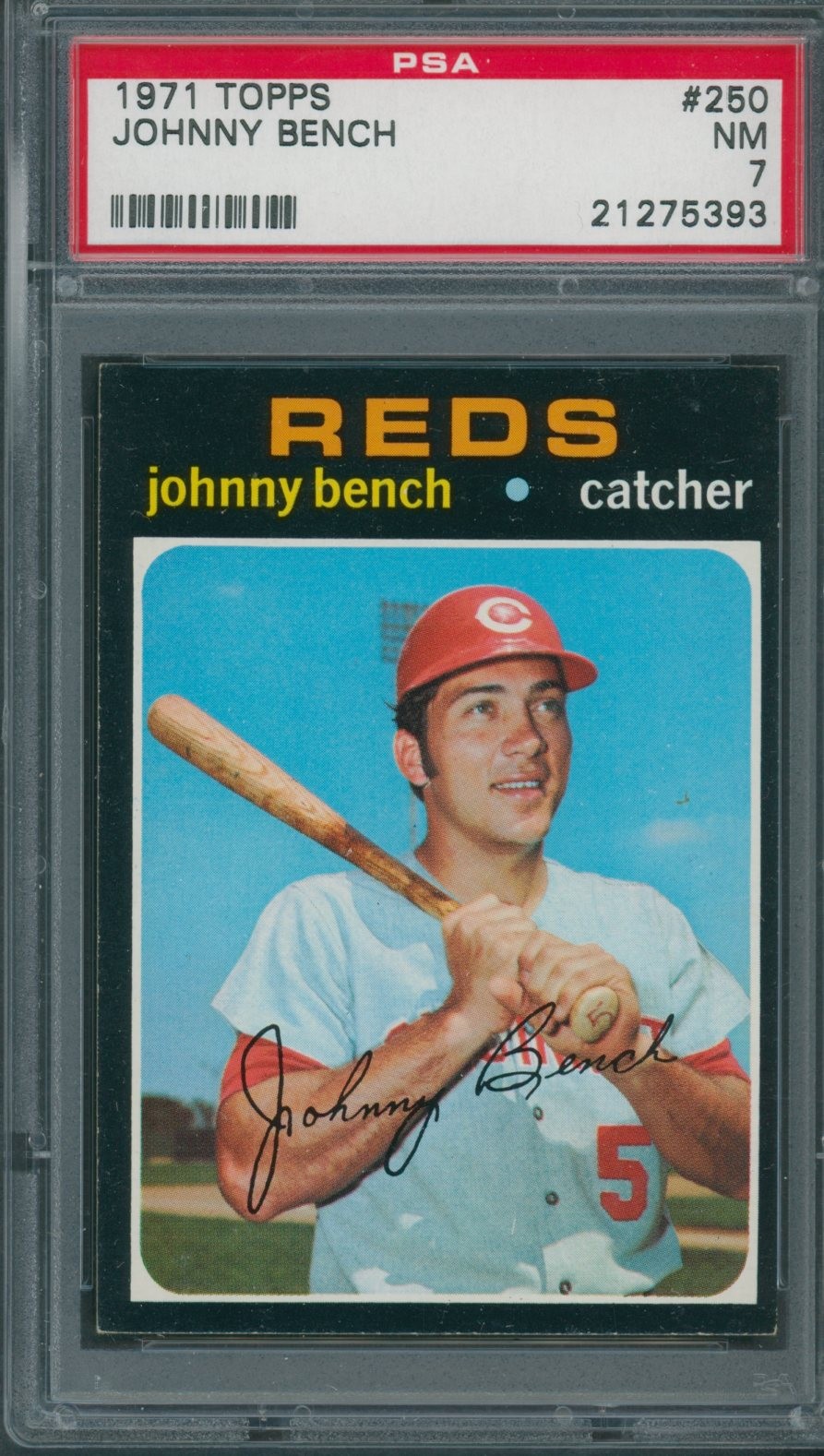 1971 Topps #250 Johnny Bench PSA NM 7 *5393