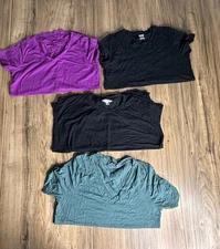 Lot Of 4 Womens Loose Fit T-shirts Small Mixed Brands And Styles 