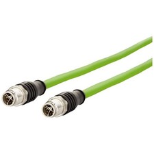 Metz Connect 142M2X11010 M12 Network Cable, CAT 6A S/FTP Patch Cable 1.00m Verd