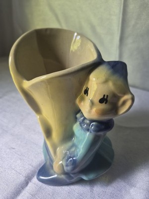 Shawnee Pottery Pixie/Elf Planter. Mcm Yellow And Blue Vintage Small