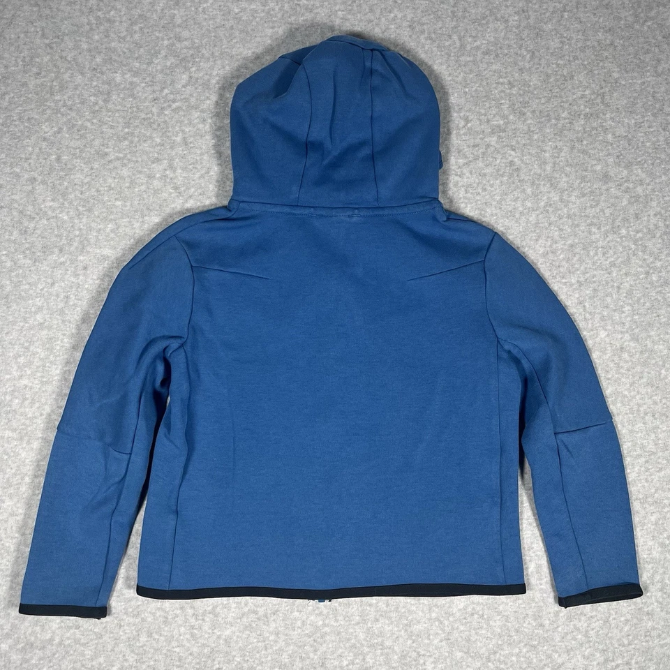 Nike Sportswear Tech Fleece Full Zip Hoodie Kid's Small+ DD8755-407 Blue - Image 2 of 4