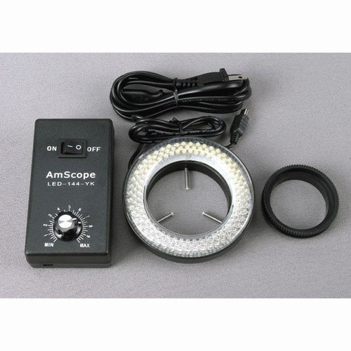 AmScope 3.5X-90X Trinocular Stereo Microscope with 144-LED Ring Light - 第 2/16 張圖片