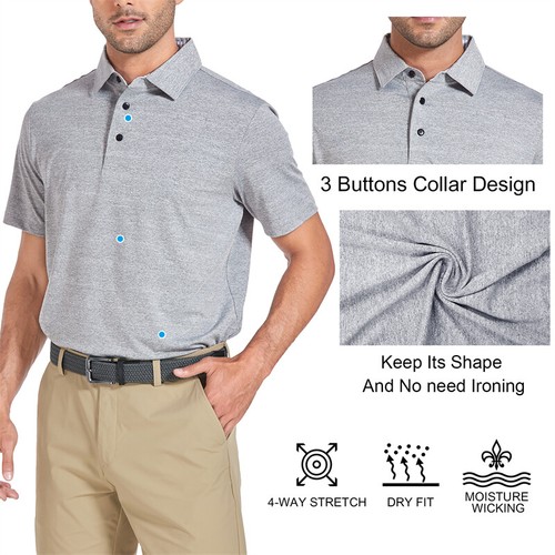 Performance Sport Herren Kurzarm Golfshirt 3er Pack feuchtigkeitsableitend - Bild 43 von 46