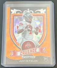 JUSTIN FIELDS 2021 Panini Prizm Draft DP #163 CRUSADE ORANGE CRACKED ICE PRIZM #