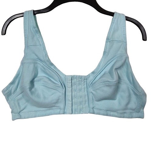 NEW 42C Comfort Choice Wirefree Front Hook Seamless Bra Navy Blue