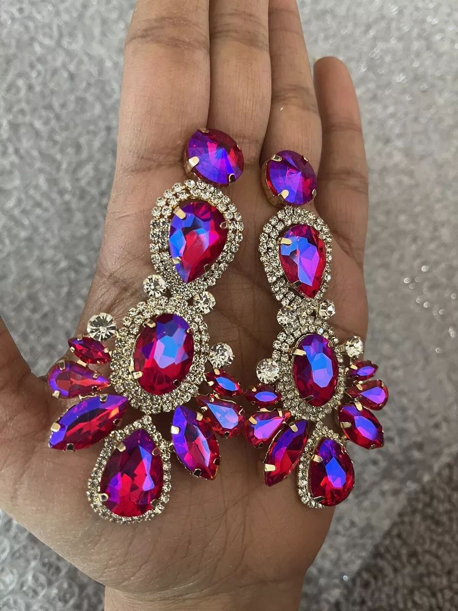 Magenta pink best sale earrings