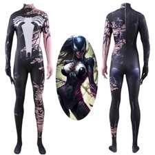 Venom Female Spider-man Version Costume Cosplay Bodysuit Adult Kids