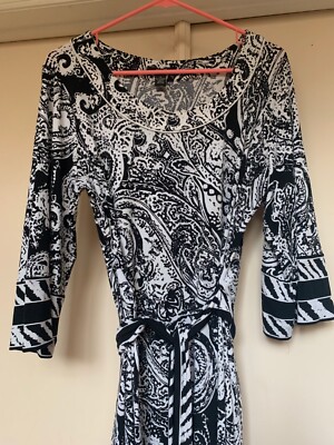 Alfani Women's Black and White Pattern Long Sleeved Dress Size 1X | eBay