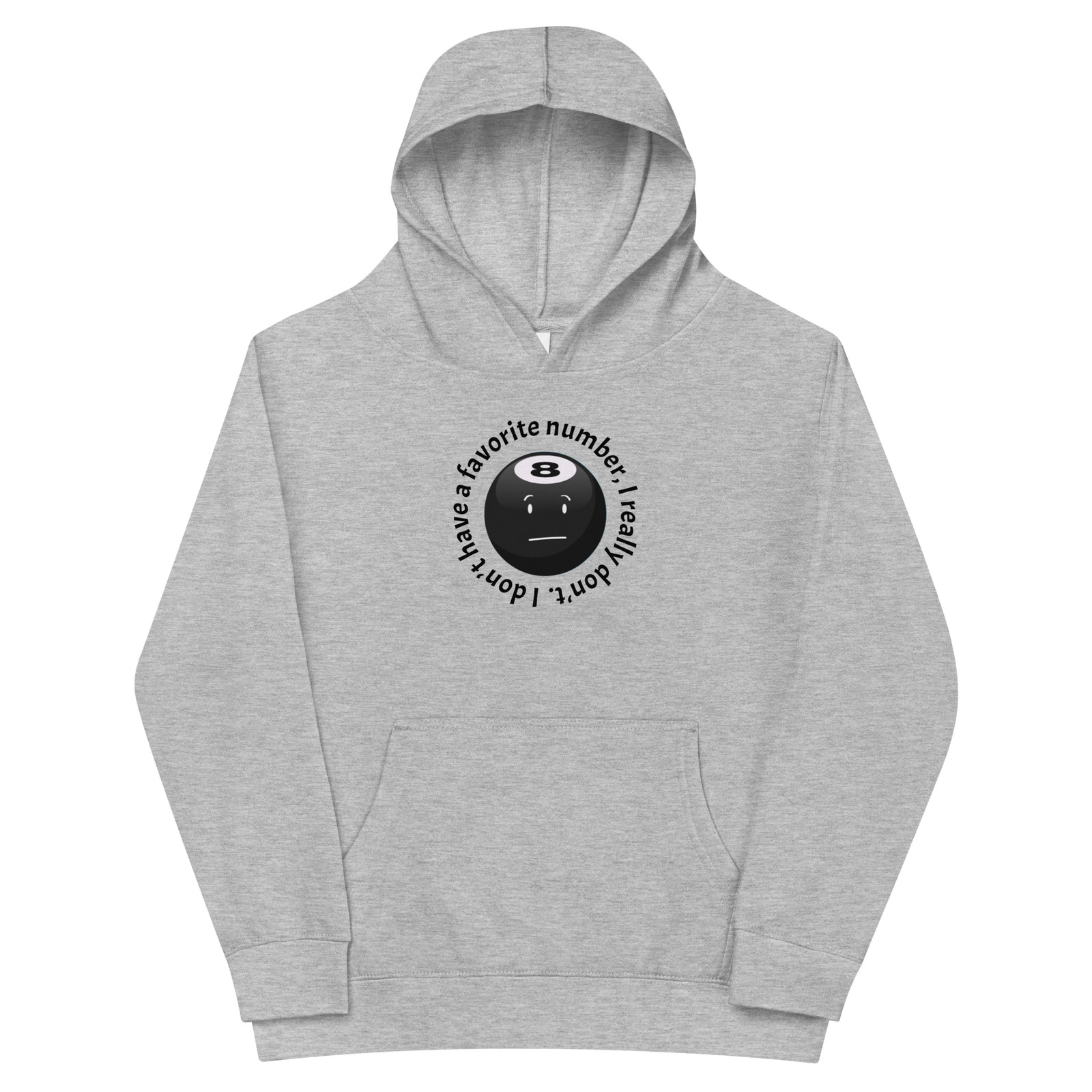 BFDI Battle For Dream Island 8 Ball Kids Fleece Hoodie Gray White S-XL