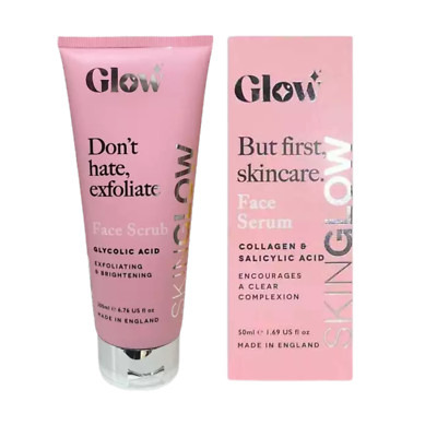 Glow Peeling Gesichtspeeling Glykolsäure & Gesichtsserum Kollagensäure (Bundle Kit)