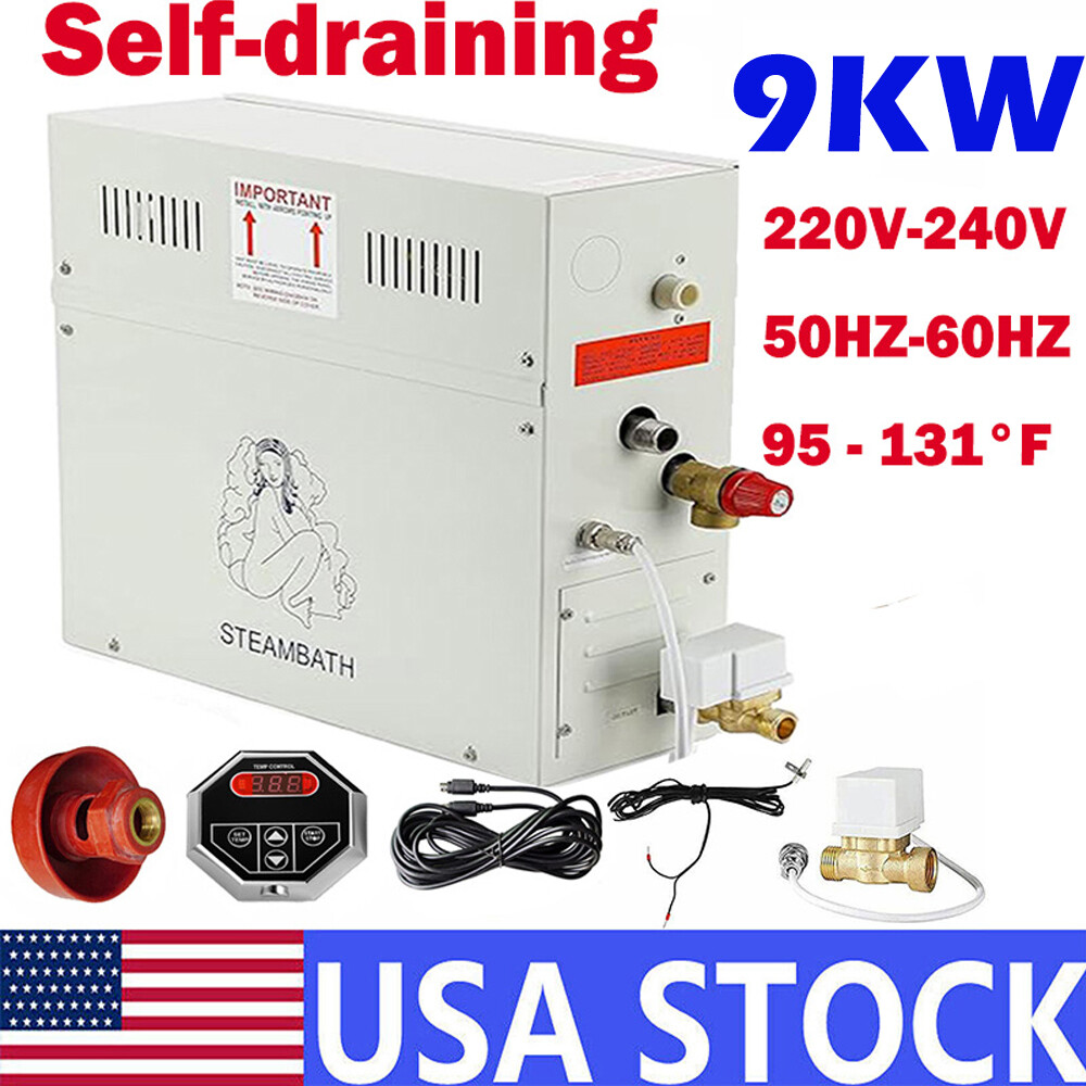 9KW Self Draining Steam generator, Steam Shower, digital controller, Fast Ship