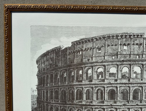 Rare Vintage Architectural Framed Print Engraving Rome Colosseum Italy Rossini - Picture 17 of 24