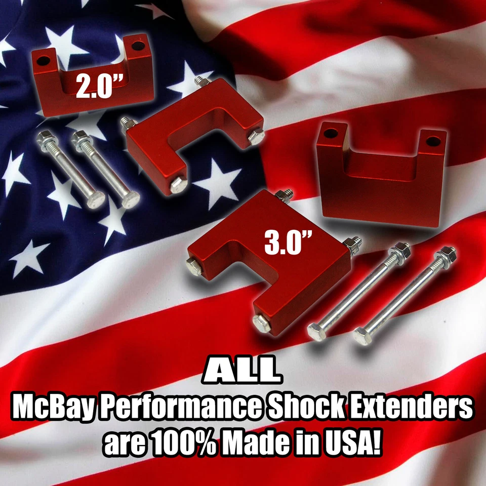 2" Rear Aluminum Shock Extender Kit Set Pair 60's-80's Pontiac A F G X-Body USA - Image 4 of 4