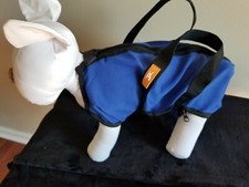 Pet zip tote carrier bag Nylon with mesh bottom cat dog Blue 9256