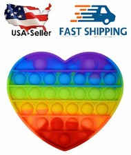 Push Pop Bubble It Silicone Sensory Fidget Toy Autism Stress Relief Game-Heart