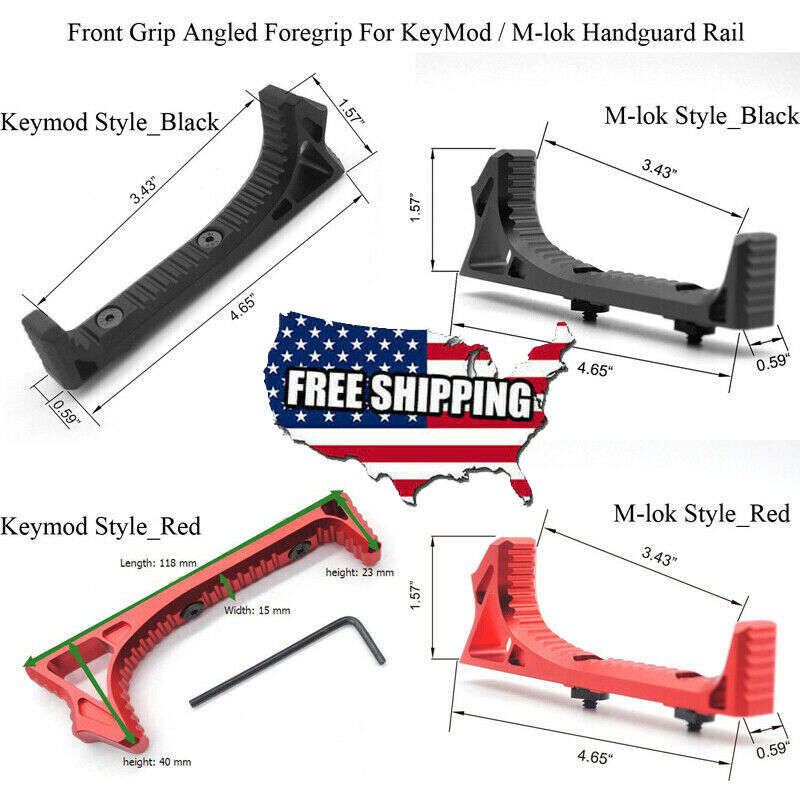 Milwaukee Mall Black Red Color Aluminum Angled Handstop Genuine Free Shipping Syst Mount M-lok Keymod